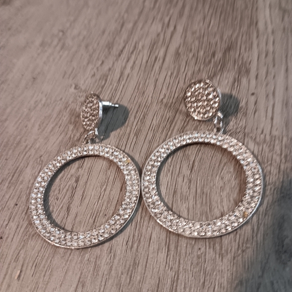 Jewelry - Elegant Rhinestone Hoop Earrings
